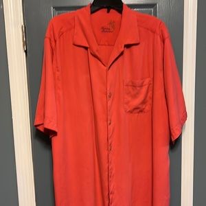 Men’s red 100 % silk shirt size XLT